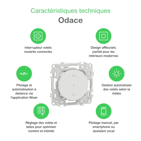 Commande de volet roulant Schneider Odace Wiser