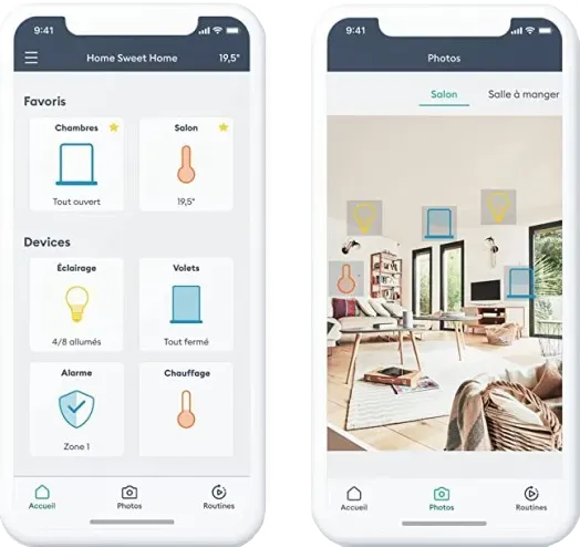 Application Delta Dore Tydom sur smartphone