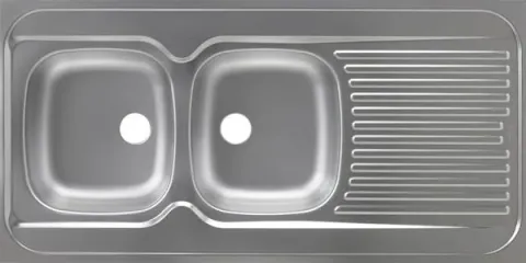 Évier inox 120 cm 2 cuves