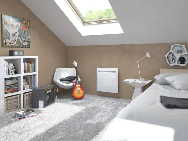 Radiateur à inertie dans un séjour familial
